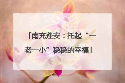 南充蓬安：托起“一老一小”稳稳的幸福