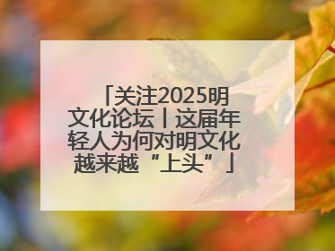 关注2025明文化论坛丨这届年轻人为何对明文化越来越“上头”