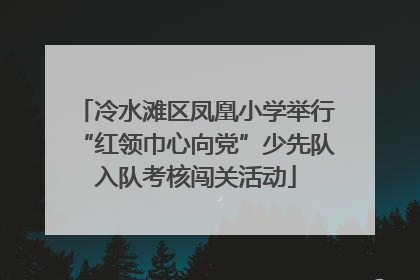 冷水滩区凤凰小学举行“红领巾心向党”少先队入队考核闯关活动