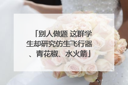 别人做题 这群学生却研究仿生飞行器、青花椒、水火箭