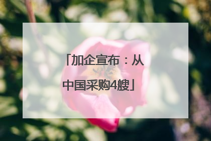 加企宣布:从中国采购4艘