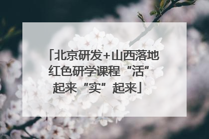 北京研发+山西落地 红色研学课程“活”起来“实”起来