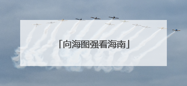 向海图强看海南