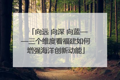 向远 向深 向蓝——三个维度看福建如何增强海洋创新动能