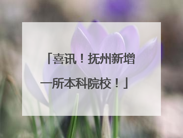 喜讯！抚州新增一所本科院校！