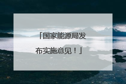 国家能源局发布实施意见！