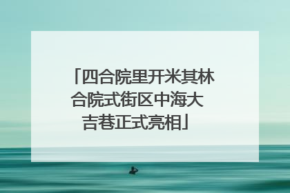 四合院里开米其林 合院式街区中海大吉巷正式亮相