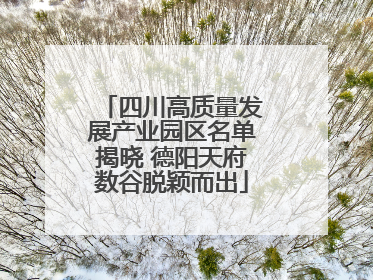 四川高质量发展产业园区名单揭晓 德阳天府数谷脱颖而出