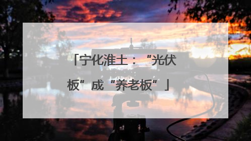 宁化淮土：“光伏板”成“养老板”