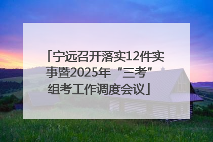 宁远召开落实12件实事暨2025年“三考”组考工作调度会议
