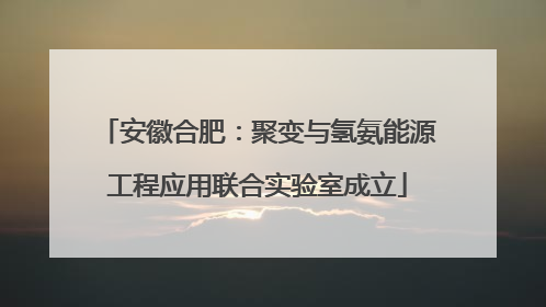 安徽合肥：聚变与氢氨能源工程应用联合实验室成立