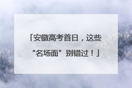 安徽高考首日，这些“名场面”别错过！