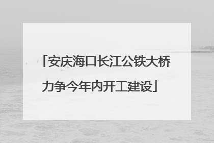 安庆海口长江公铁大桥力争今年内开工建设