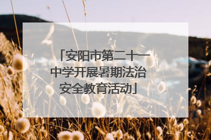 安阳市第二十一中学开展暑期法治安全教育活动