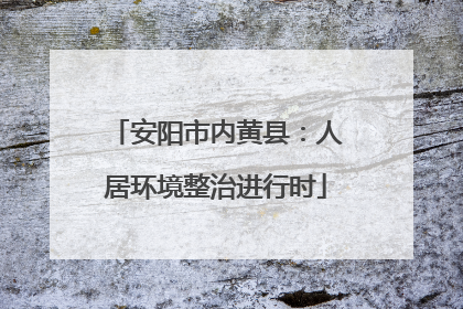 安阳市内黄县：人居环境整治进行时