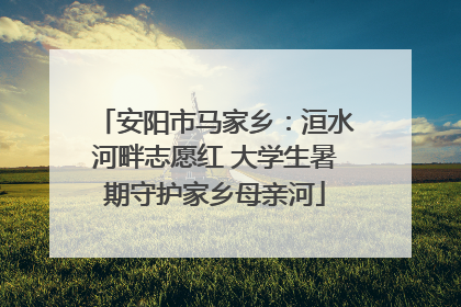 安阳市马家乡：洹水河畔志愿红 大学生暑期守护家乡母亲河