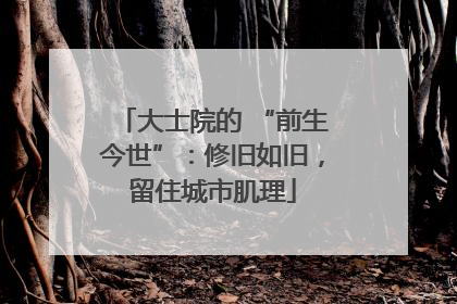 大士院的 “前生今世”：修旧如旧，留住城市肌理