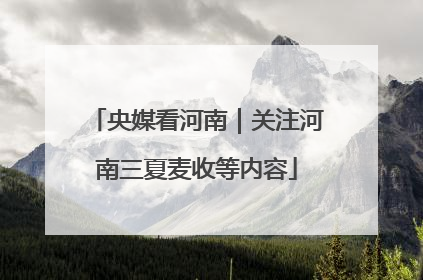 央媒看河南｜关注河南三夏麦收等内容
