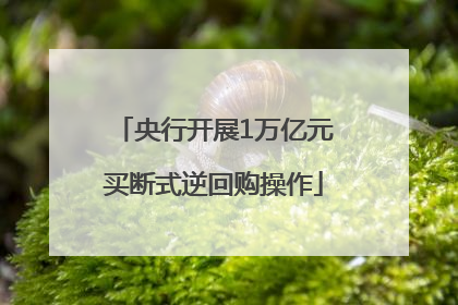 央行开展1万亿元买断式逆回购操作