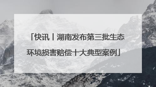 快讯丨湖南发布第三批生态环境损害赔偿十大典型案例