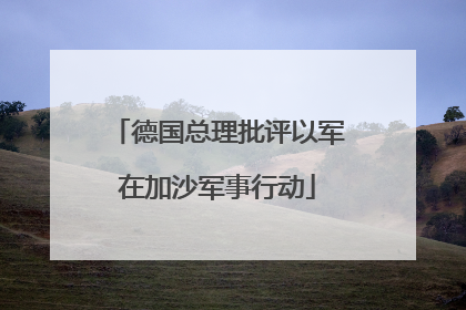 德国总理批评以军在加沙军事行动