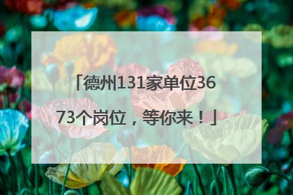 德州131家单位3673个岗位，等你来！