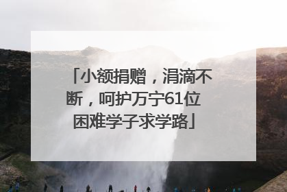 小额捐赠，涓滴不断，呵护万宁61位困难学子求学路