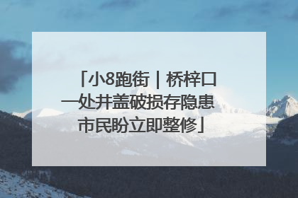 小8跑街｜桥梓口一处井盖破损存隐患 市民盼立即整修