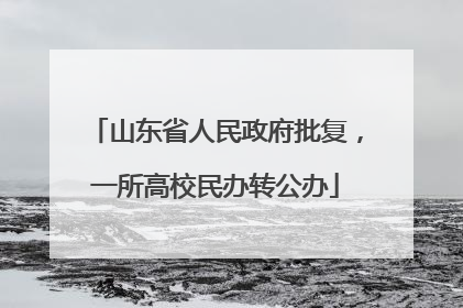 山东省人民政府批复，一所高校民办转公办