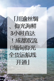 川渝丝绸、仰光海鲜3小时直达！成都双流⇌缅甸仰光全货运航线开通