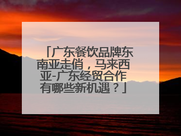 广东餐饮品牌东南亚走俏，马来西亚-广东经贸合作有哪些新机遇？