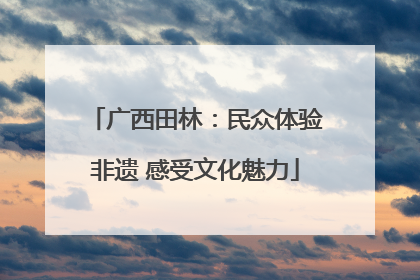广西田林：民众体验非遗 感受文化魅力