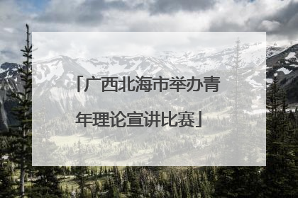 广西北海市举办青年理论宣讲比赛
