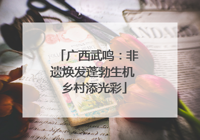 广西武鸣：非遗焕发蓬勃生机 乡村添光彩