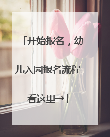 开始报名，幼儿入园报名流程看这里→