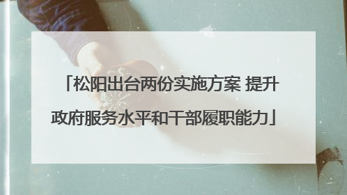 松阳出台两份实施方案 提升政府服务水平和干部履职能力