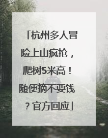 杭州多人冒险上山疯抢，爬树5米高！随便摘不要钱？官方回应