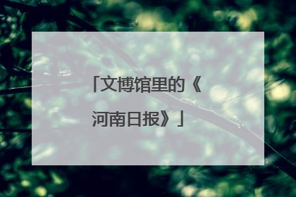 文博馆里的《河南日报》