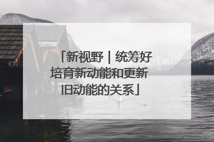 新视野｜统筹好培育新动能和更新旧动能的关系