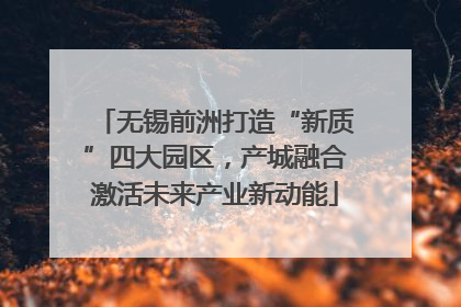 无锡前洲打造“新质”四大园区，产城融合激活未来产业新动能