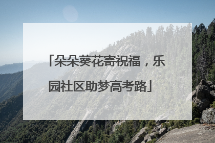 朵朵葵花寄祝福，乐园社区助梦高考路