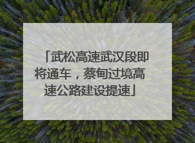 武松高速武汉段即将通车，蔡甸过境高速公路建设提速