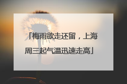 梅雨欲走还留，上海周三起气温迅速走高