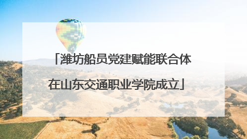 潍坊船员党建赋能联合体在山东交通职业学院成立