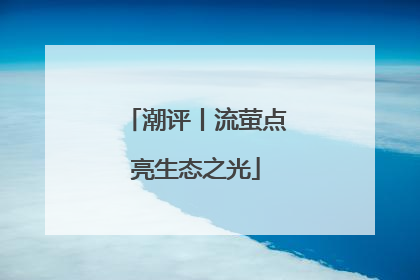 潮评丨流萤点亮生态之光