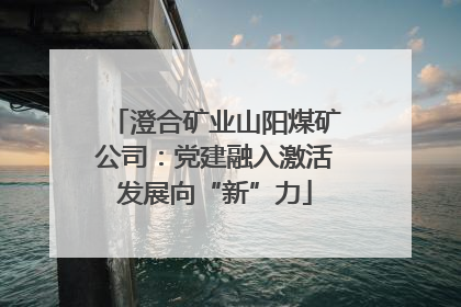 澄合矿业山阳煤矿公司：党建融入激活发展向“新”力