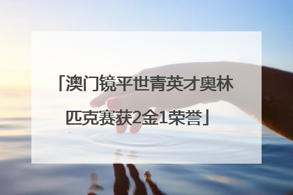 澳门镜平世青英才奥林匹克赛获2金1荣誉