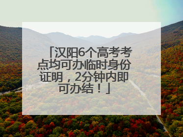 汉阳6个高考考点均可办临时身份证明，2分钟内即可办结！
