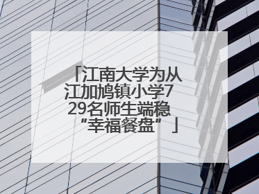 江南大学为从江加鸠镇小学729名师生端稳“幸福餐盘”