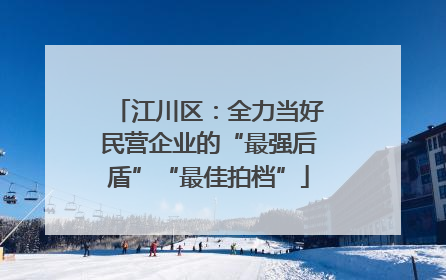 江川区：全力当好民营企业的“最强后盾”“最佳拍档”